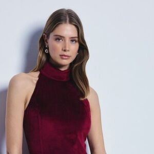 Arden B maroon peplum velour top size XS in excellent like-new condition